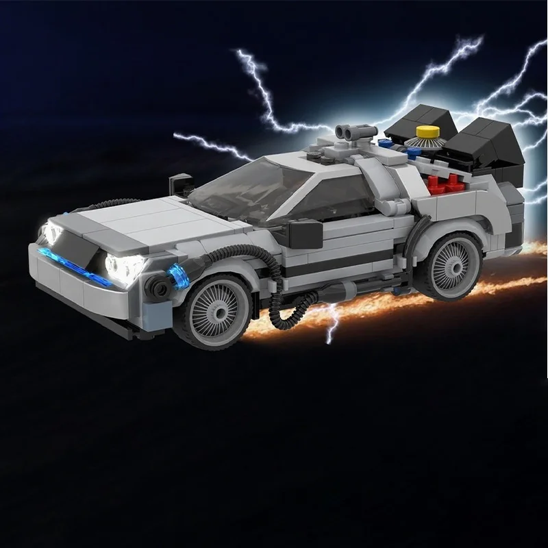 445 قطعة MOC Delorean آلة الزمن BTTF نموذج اللبنات البناء فكرة الإبداعية هدايا عيد الميلاد ألعاب الطوب عيد ميلاد الاطفال #6