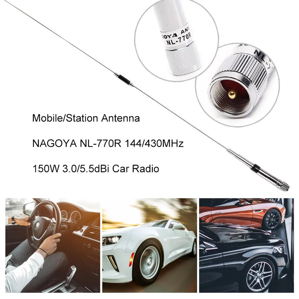 New Mobile/Station Antenna NAGOYA NL-770R 144/430MHz 150W 3.0/5.5dBi Car Radio Dual Band 150W High Gain Car Radio Antenna