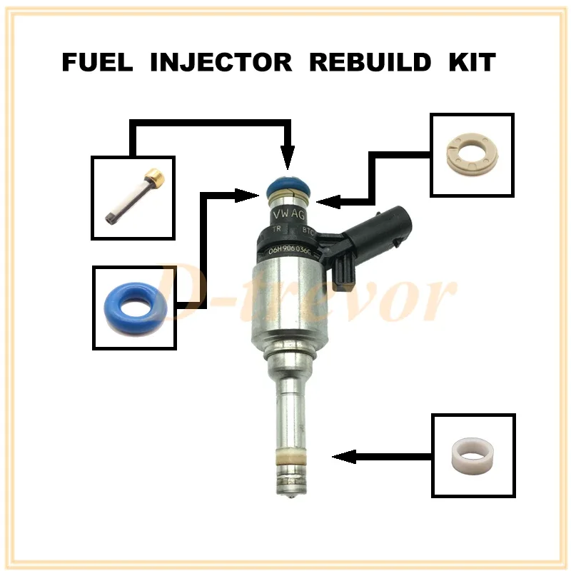 Fuel injector nozzle repair kit for 06H906036G For VW GTI AUDI A3 A4 A5 Q5 2.0T 0261500076 06H906036AB