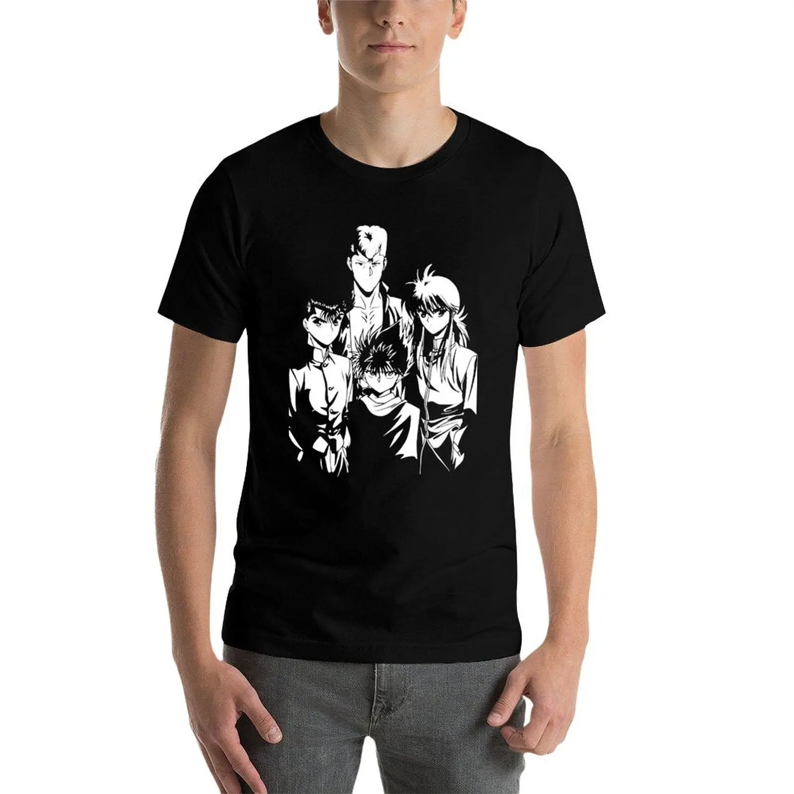 الحساب الذكي روح العالم المباحث التحقيق الشخصيات الرئيسية Hakusho Art Yuyu أنيمي هدية F تي شيرت