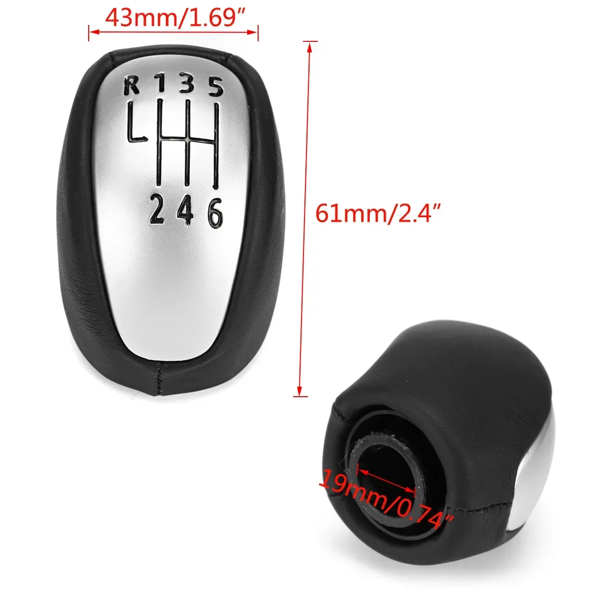 Gear Shift Knob Leather Gaiter Boot Cover 6 Speed Lever Shifter Handle Stick Boot Gaitor For Renault/Laguna Mk3 2007-2015 Manual