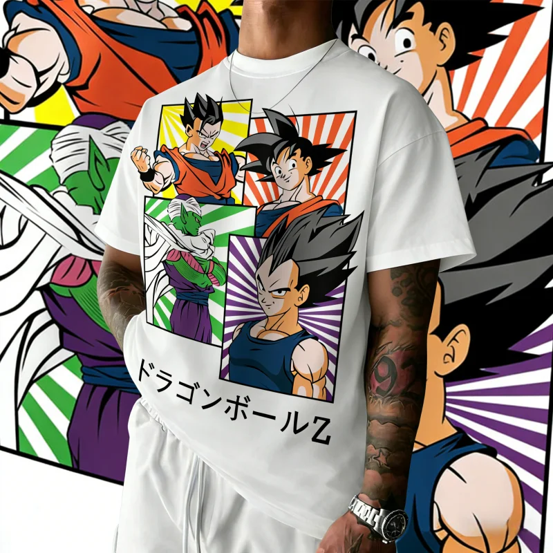2026 Neues Sommer-T-Shirt zum 40. Jubiläum von Dragon Ball, Kakarot, 100 % Baumwolle, Anime-Print, modisches T-Shirt, Übergröße, lässig, Unisex, Y2K
