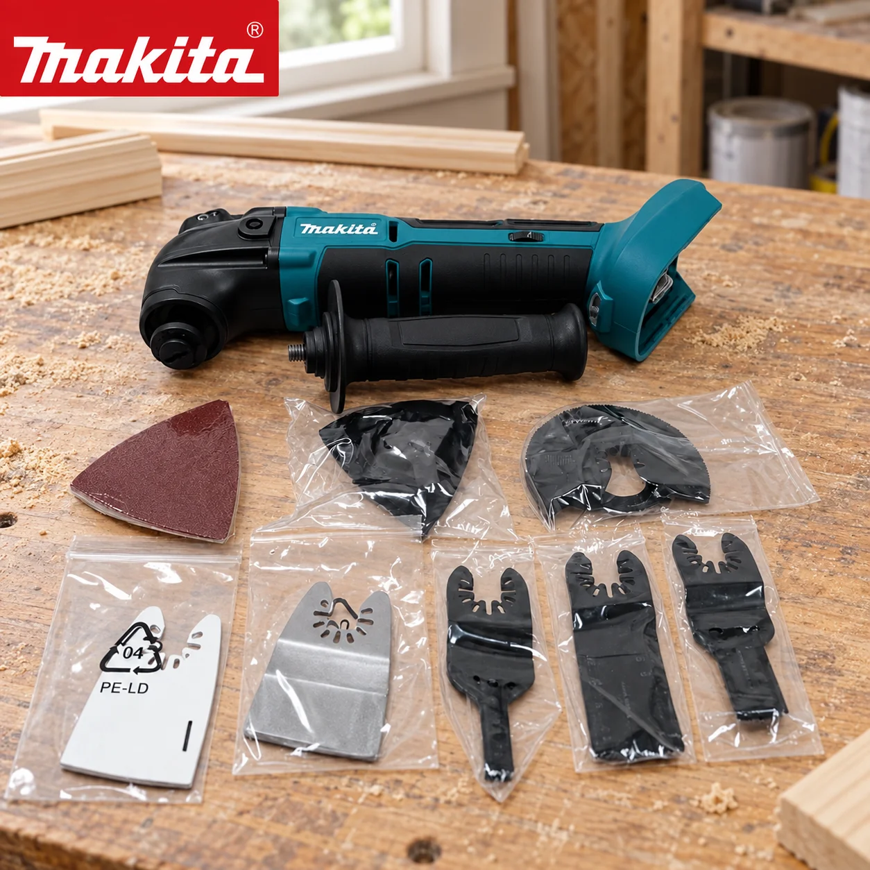 Original Makita DTM51 18V Lithium-Ion Oscillating Multi-Tool 6-Speed Quick Release Electric Trimmer Shovel for Home Renovations