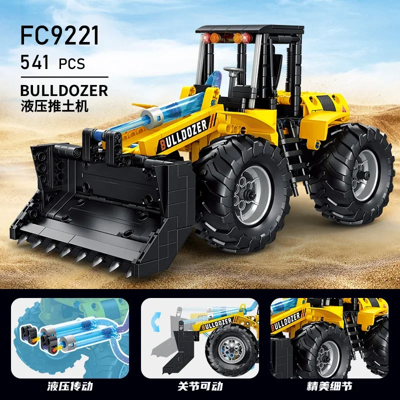 FC Hydraulic Engineering Vehicle Building Block Toys Sets Excavator Crane Sets DIY Assembly Mini Bricks Toys For Kids Girls Gift