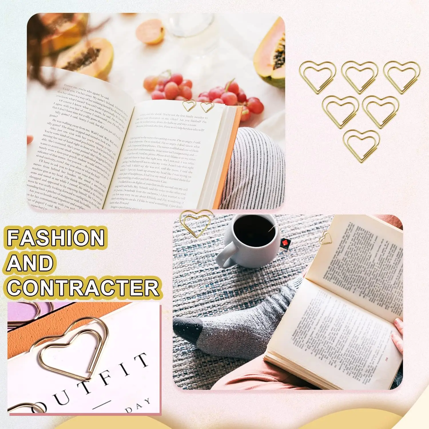 Heart Paper Clips Small Paper Clips Office Supplies Paper Clamps Wedding Decor Scrapbooking Note Sorting Organizing Paperclips