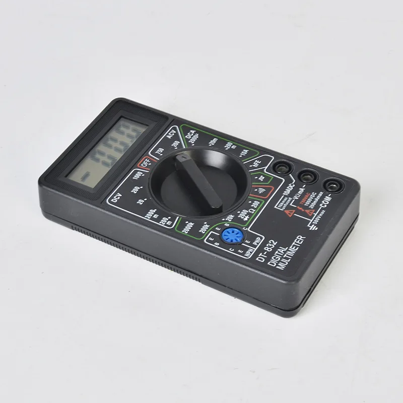 DT832 Digital Multimeter AC/DC Voltage Current Resistance Tester with Diode Continuity Temperature Test