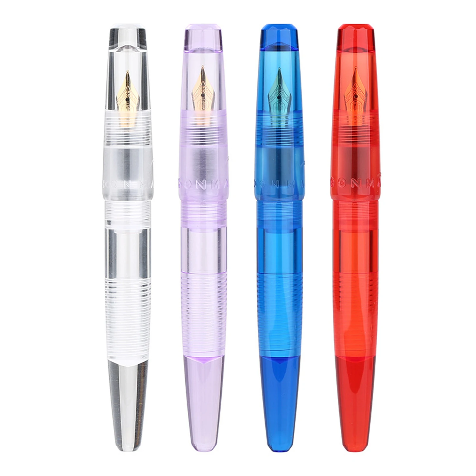 MAJOHN C2 Transparent Resin Fountain Pen F 0.5mm Nib Smooth Iridium Nibs Converter Large Capacity Writing pens Office Stationery