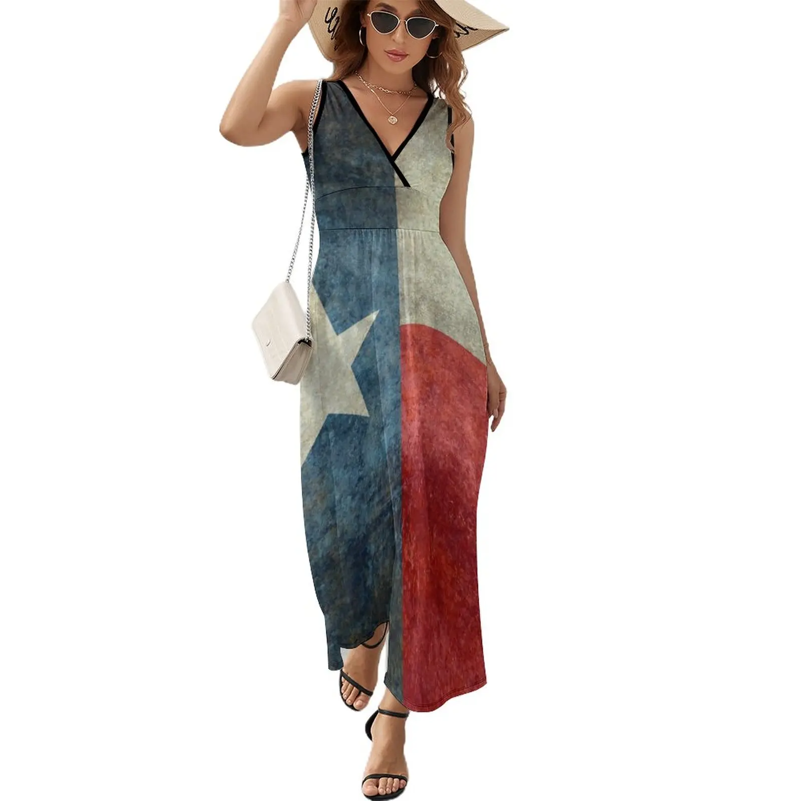 

Texas Flag Sleeveless Dress long sleeve sensual sexy for women Long woman