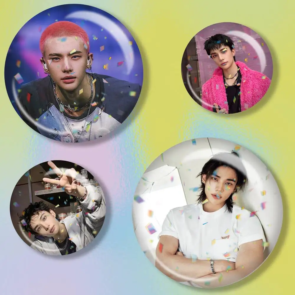 H-Hyunjin  Brooch Metal Decorative Brooch Pins for Backpack Clothes Jacket Accessories,Souvenir.