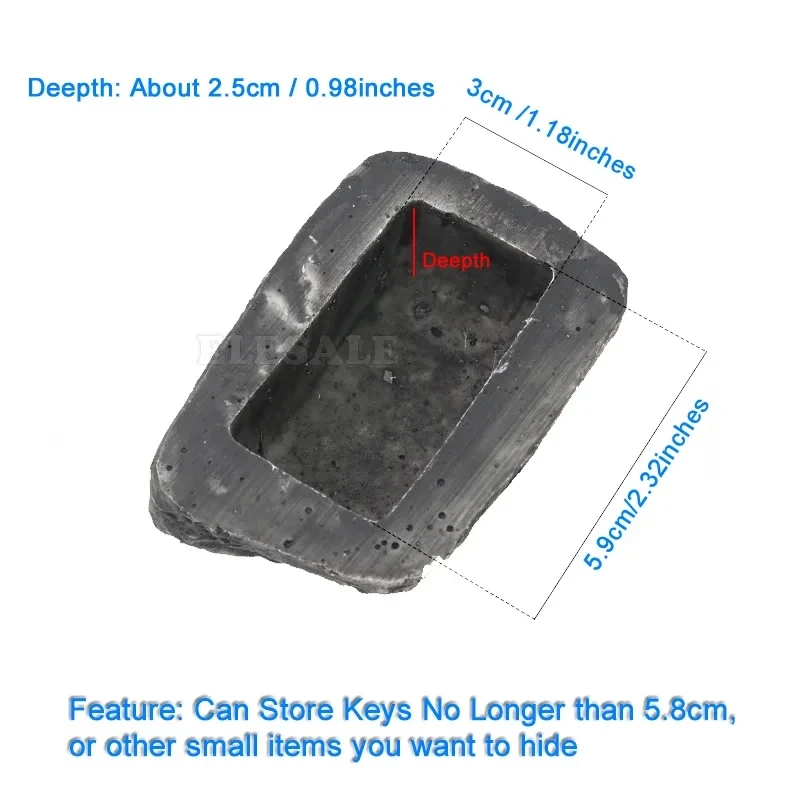 Rock Stone Shape Spare Key Safe Box Portable Waterproof Hidden Secret Storage Compartment For Home Outdoor Garden RV Key Safes