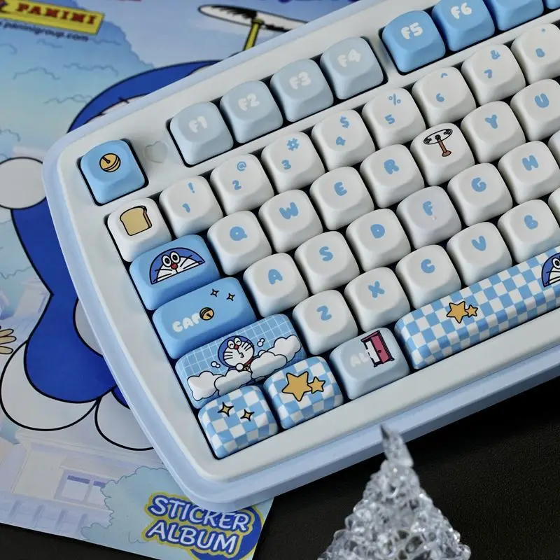 

Cute and exquisite blue cat keycaps attractive appearance five-sided thermal sublimation MOA profile blue cat birthday gift