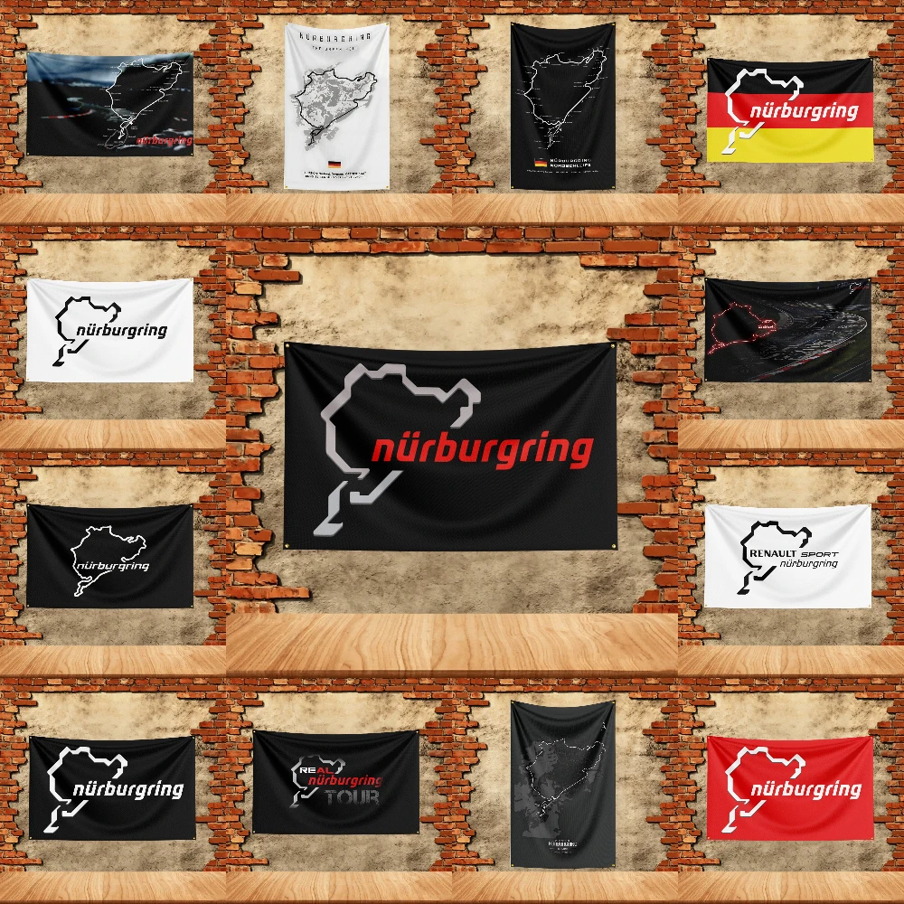 Car Flag 3x5ft for N-Nurburgring Fans Banner Custom any Image Garage Bedroom Living Room Dorm Wall Hanging Decor Tapestry