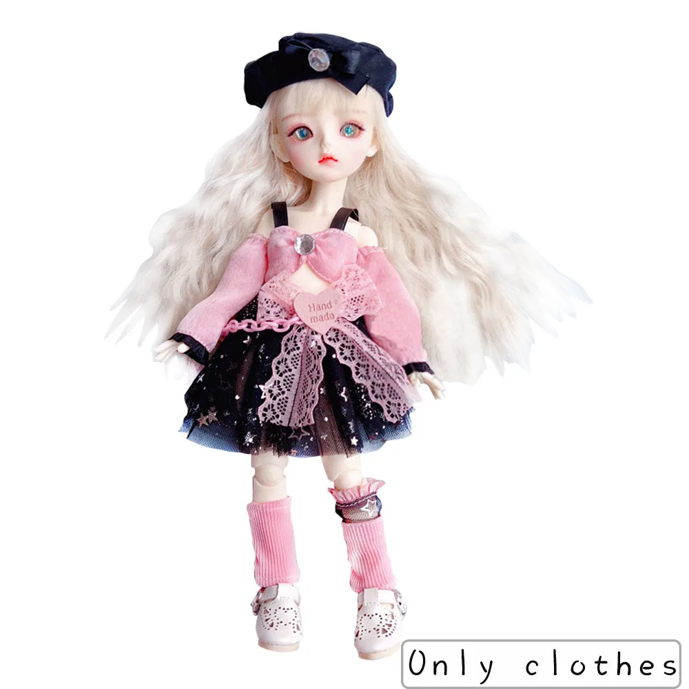 예쁜 드레스 공주 옷, 30cm 1/6 Bjd DIY 인형 드레스, 인형 스커트 패션 캐주얼 정장 양말 장난감 액세서리