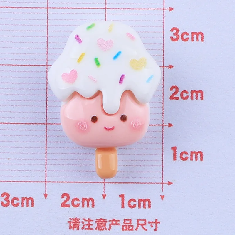 10pcs Kawaii Unicorn Rainbow Lolly Resin Cabochons Flatback for Phone Cases New Cute Ice Cream Embellishments Accessories Charms