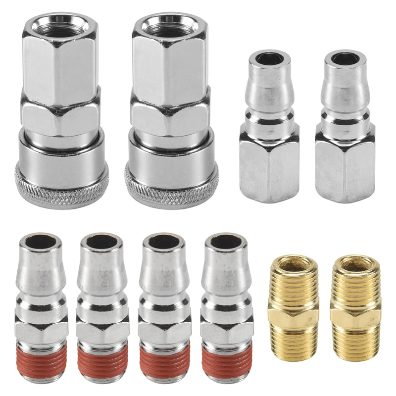 

10Pcs 1/4 Inch BSP Air Line Hose Compressor Fitting Connector Coupler Quick Release Pneumatic Parts For Air Tools Hardware