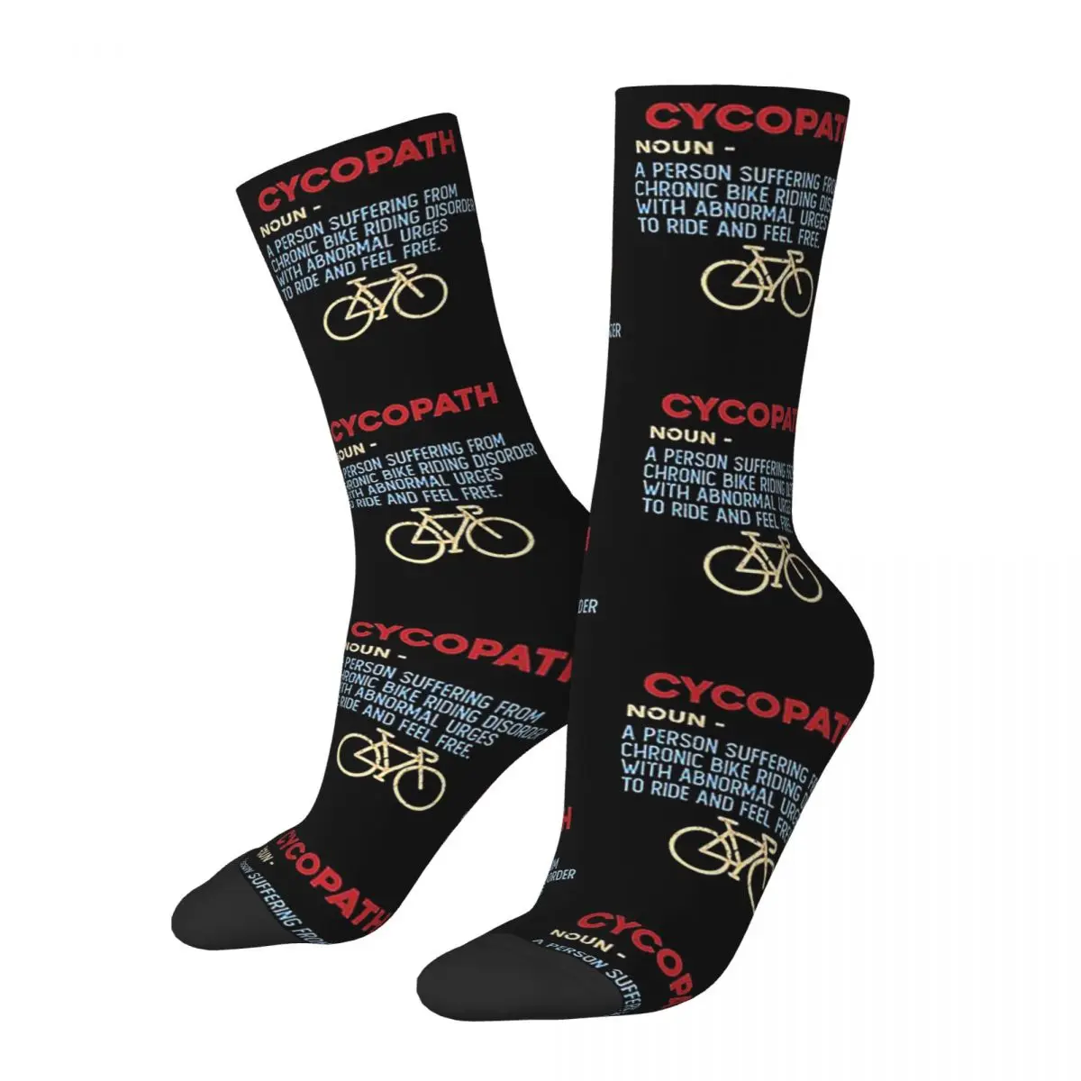 

Cycling Funny Design Cycopath Noun Socks Harajuku Super Soft Stockings All Season Long Socks for Unisex Birthday Present