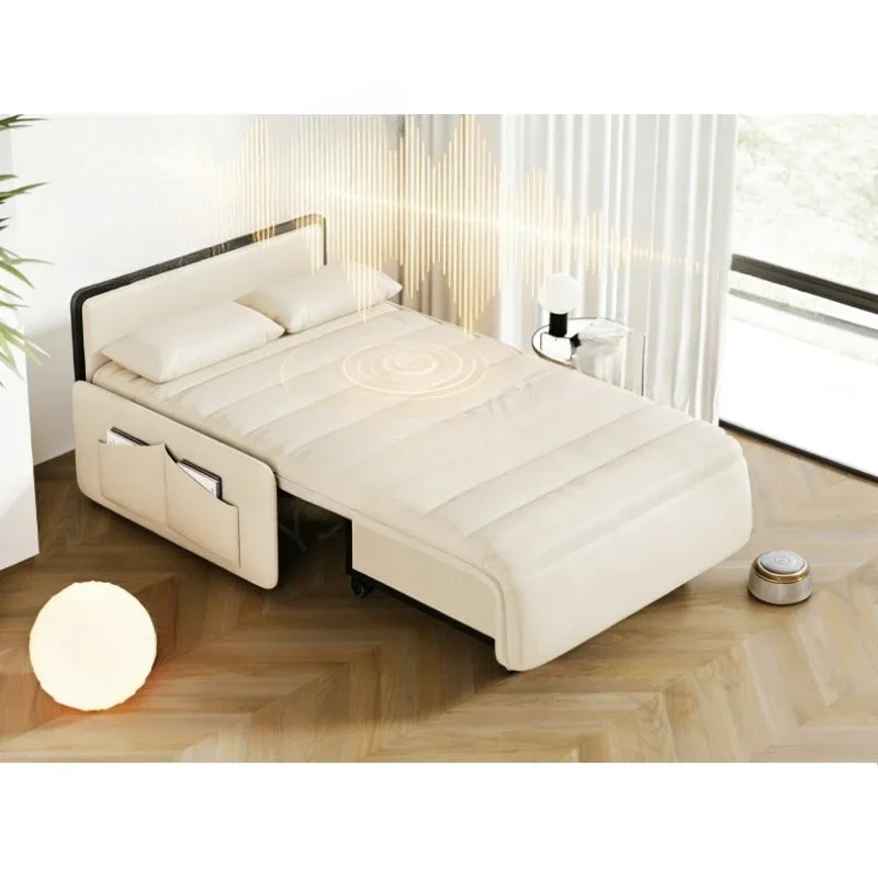 Small apartment living room electric folding sofa bed can sleep single and double for a long time