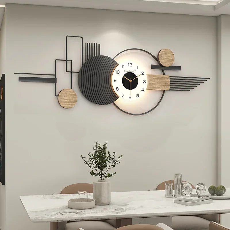 Fashion Silent Wall Clocks Led Art Mural Large Aesthetic Big Size Wall Watch Restaurant Relogio De Parede Living Room Decoration - Image 3