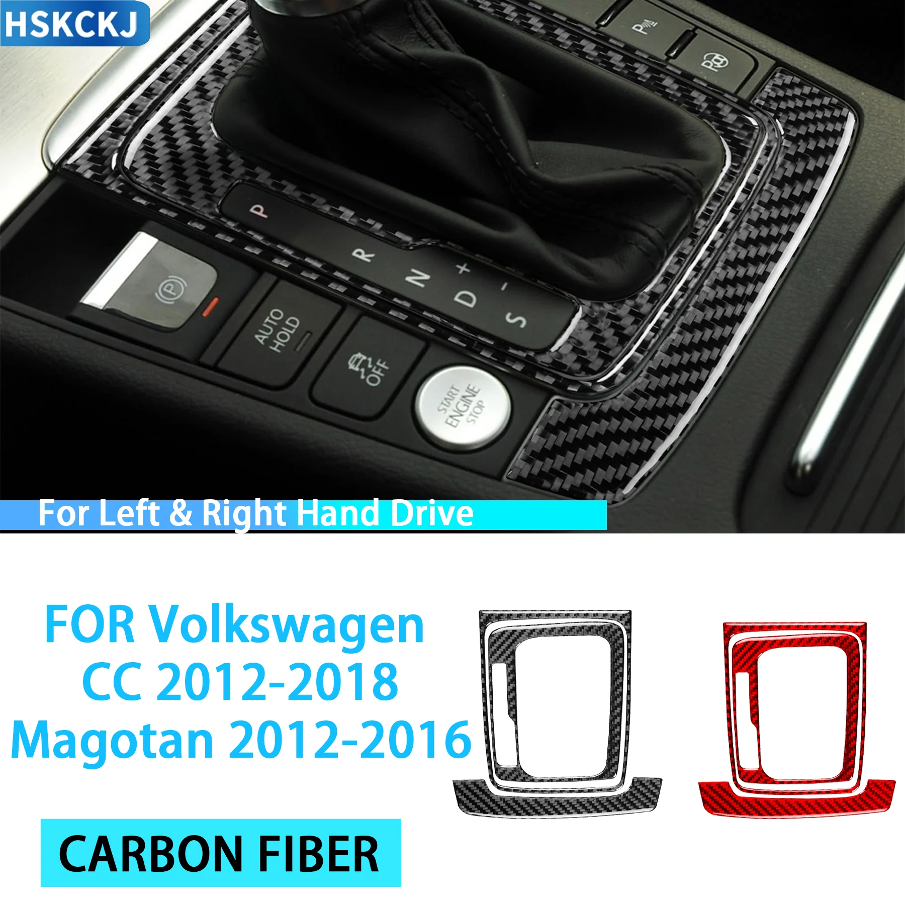 

FOR Volkswagen CC 2012-2018Magotan 2012-2016 Car Carbon Fiber Sticker Center Console Gear Shift Panel Frame Interior Accessories
