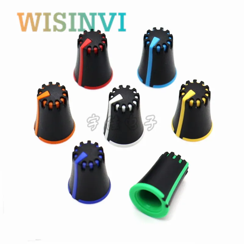 10PCS Mixer Adjustment Knob Diameter 12.5mm Height 17mm Plastic Knob Cap 270 Degree D-Shaped Inner Hole 6mm