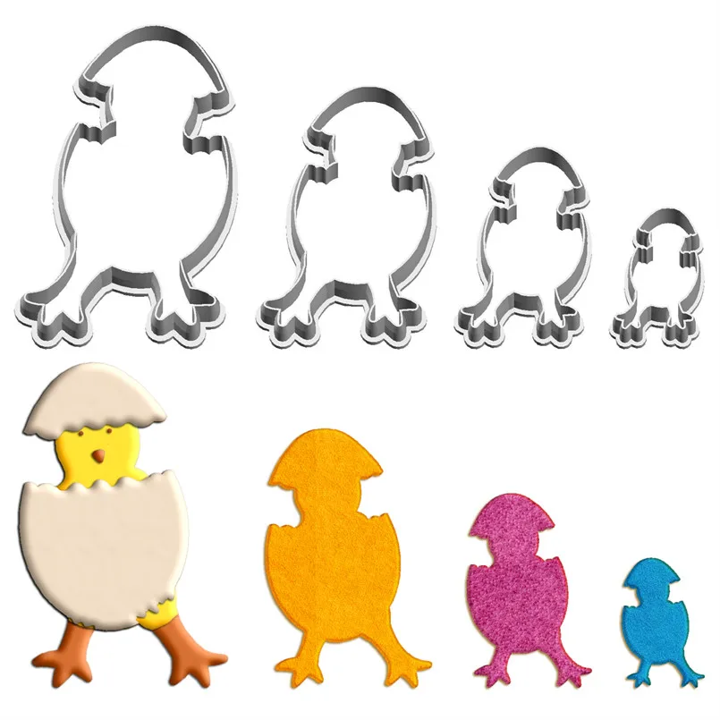 Four Specifications Cartoon Animal,Chick Birth,Plastic Molds,Cake Pastry Fondant Decorate Tools,Cookie Cutters