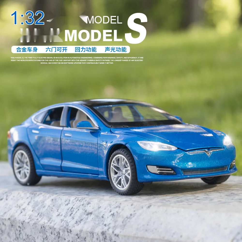 1:32 モデル S おもちゃの車モデル合金ダイキャストシミュレーション音楽ライトプルバックおもちゃミニチュア車両モデルボーイズギフト