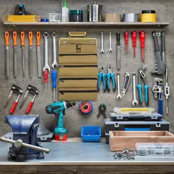 A Multifunctional Hanging Portable Repair Tool Bag, a Household Hardware Roll-Up Multi-Use Bag Made of Oxford Cloth, a Foldable