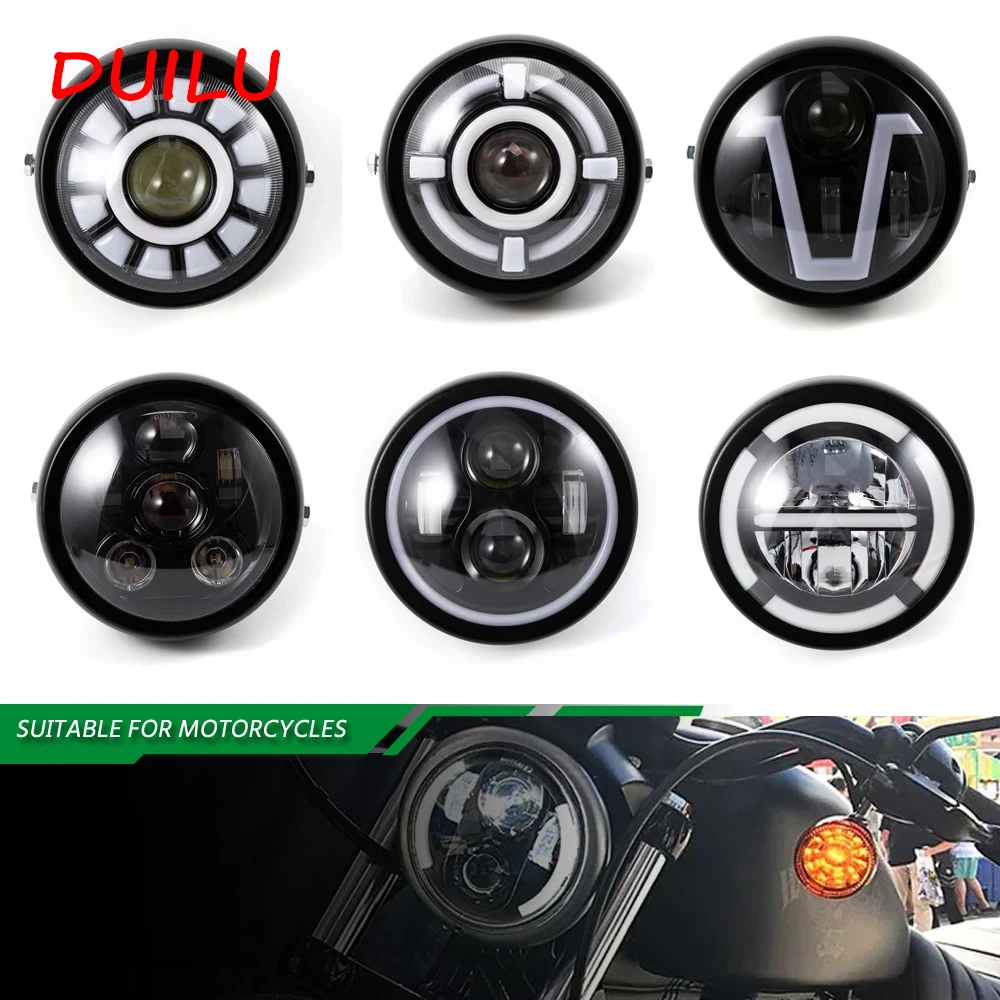 Universal Round Head Light for Cafe Racer Bobber Honda 7inch LED Motorcycle Headlight For Harley Sportster 1200 883 For Yamaha
