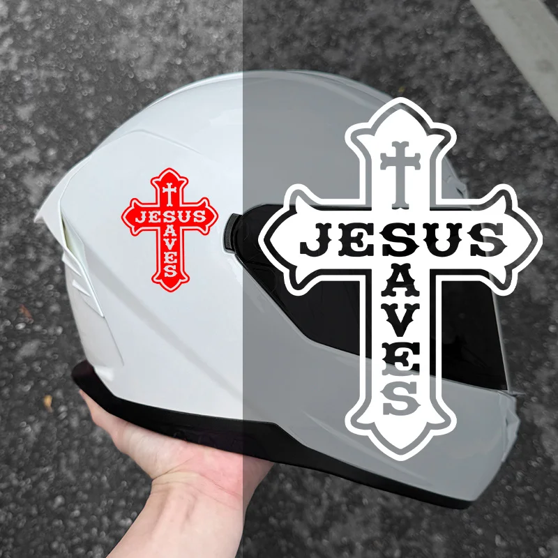 Jesus Saves Cross Exterior Decals 1PC Motorcycle Sticker Set Waterproof Vinyl Multi Colors Decoration