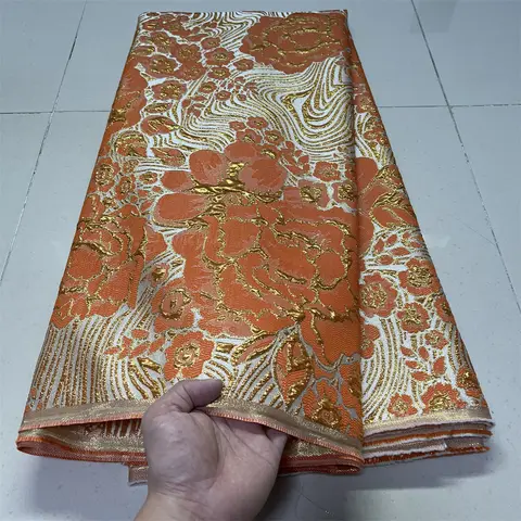 2025 African Nigerian High-Quality Tulle Lace Fabric Jacquard Organza Embroidery Guipure for Party Prom Dress 5Yard YXZ177