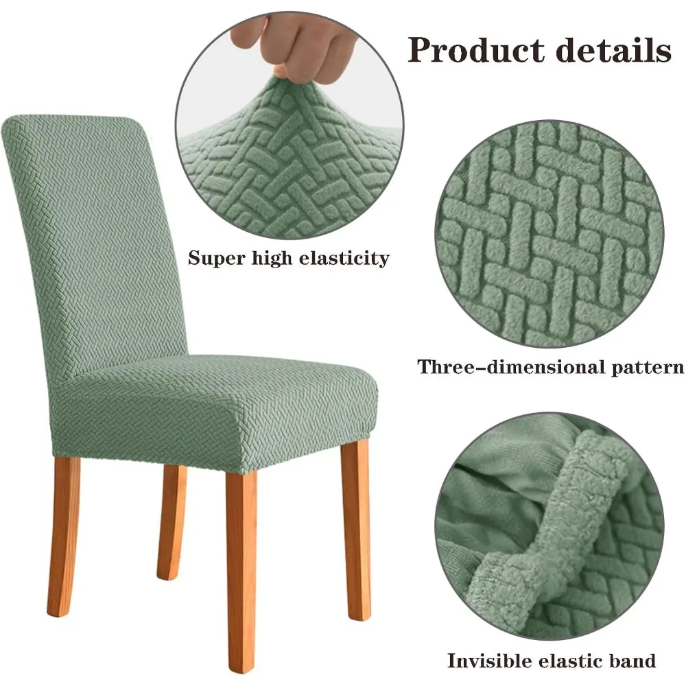 Набор из 6 эластичных моющихся чехлов для обеденных стульев - съемные защитные чехлы для сидений для кухни, банкета, ресторана и домашнего использования