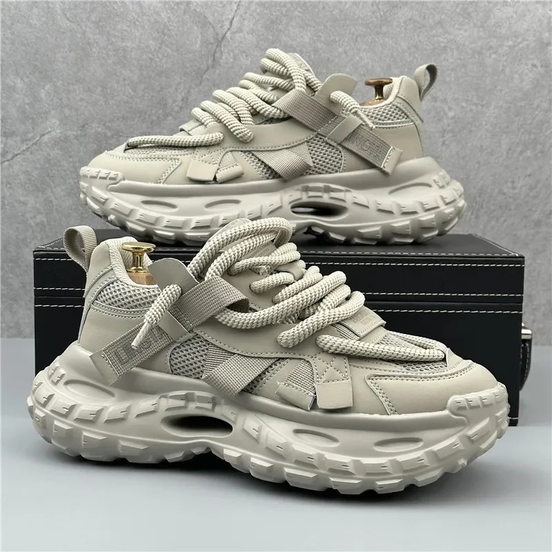 

New Men's Sneakers Platform Casual Light Sneakers Comfortable Anti-slip Fashio Sports Men Shoes Wear-resistant Lace-up Shoes