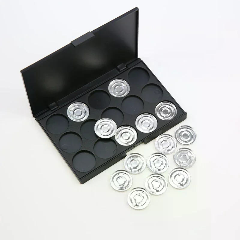 Caixa de suporte de paleta magnética vazia profissional para sombra em pó blush maquiagem caso