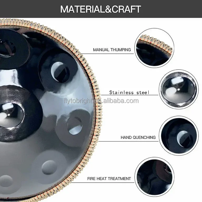 Tambor de mano de acero inoxidable, instrumento para principiantes, 22 pulgadas, 9, 10, 12, 14 notas