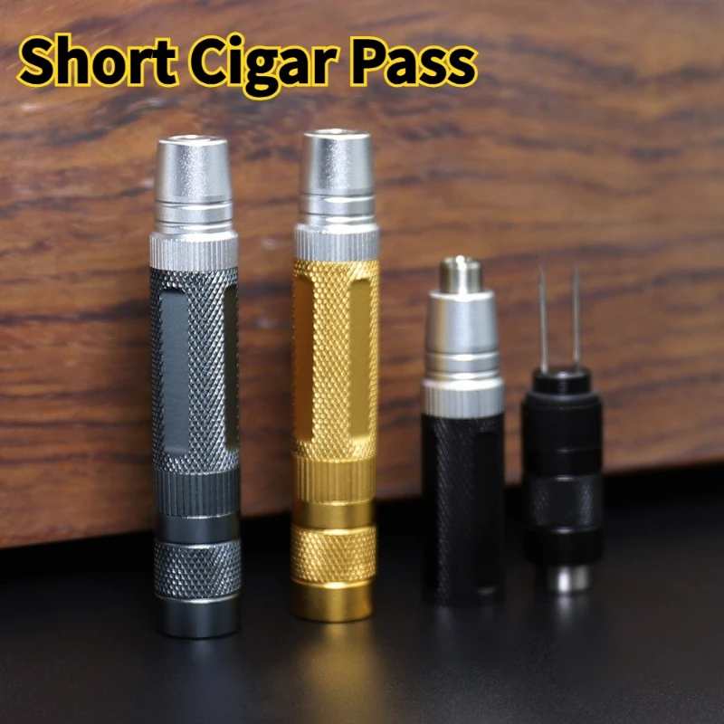 

Short cigarette needle 3-in-1 cigarette holding ash opening cigar drill needle portable
