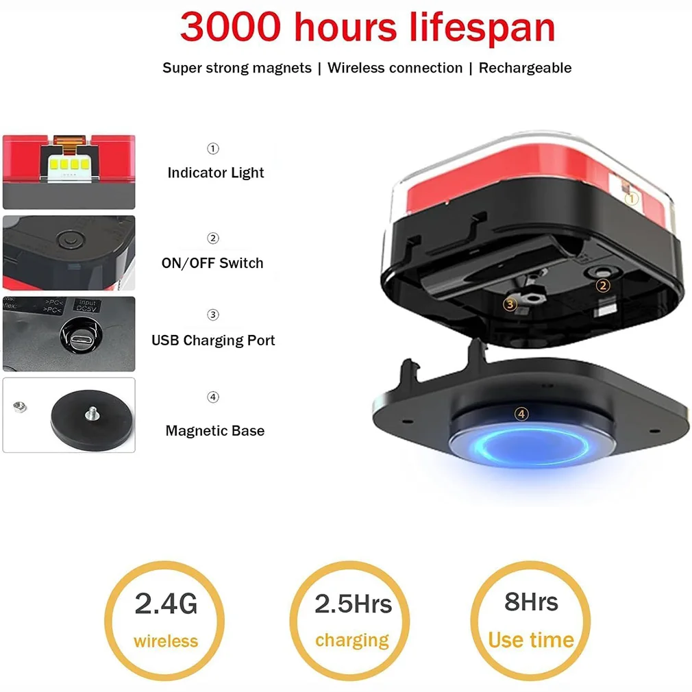 Wireless Signal Warning Brake Taillight Lamp Trailer Lights Bright LED Rechargeable Towing Tail Light Kit For Caravan RV Camper