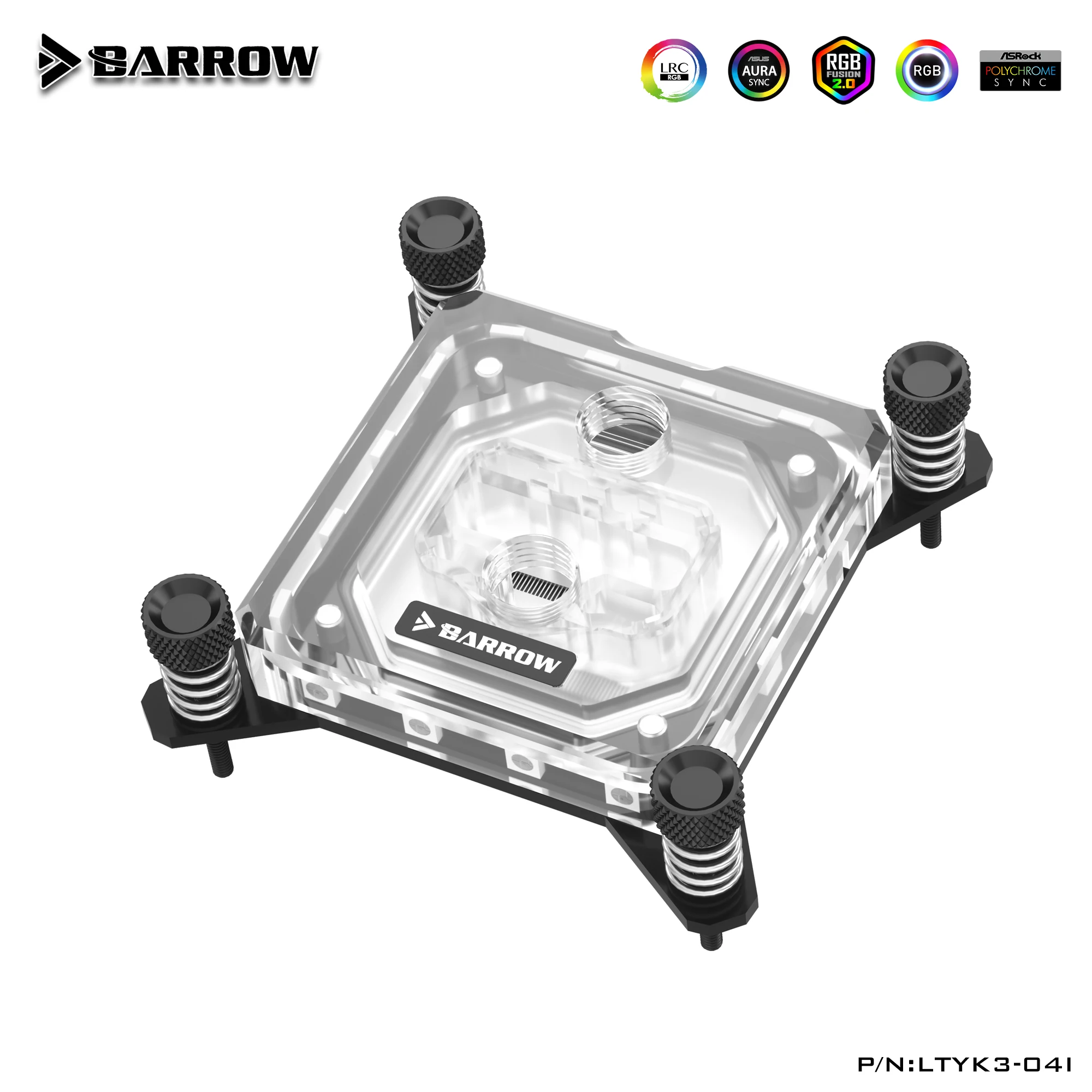 BARROW Aurora 5V Acrylic CPU Water Block Compatible For LGA 1700,1200,2011,2066,115X,Black,White,LTYK3-04I