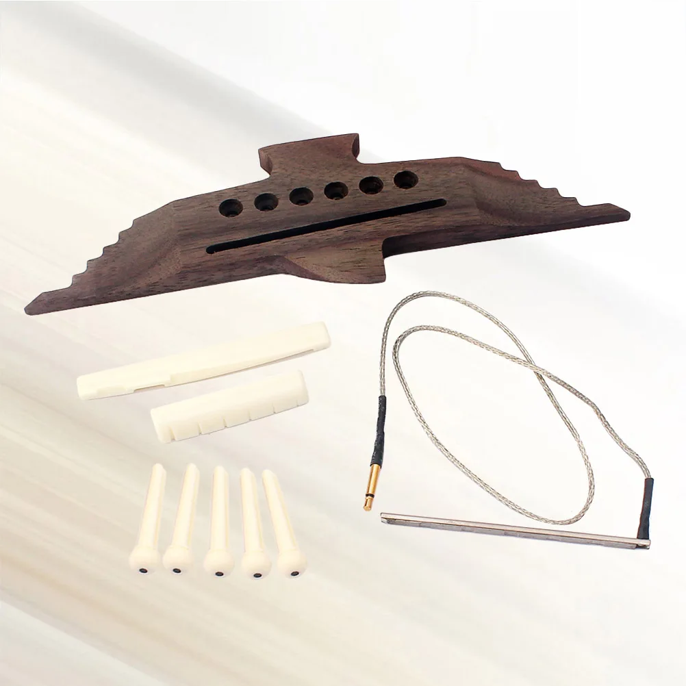 

1 set 1 Set Bridge Guitar Bridge Pickup Stick Pickup Stick Pin Saddle Nut Replacement For Folk Guitar Durable Light Coffee Go300