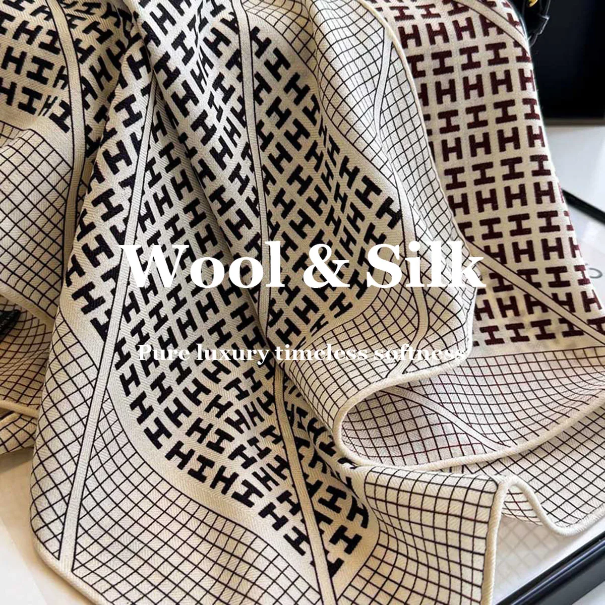 

Женский модный платок-бандана из 82% шерсти и 18% натурального шелка, квадратный шарф 62 см, хиджаб, головной платок, пашмина, повязка на голову, подарок для леди