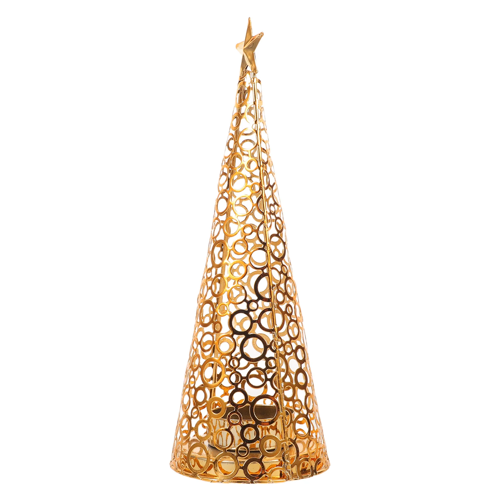 

Christmas Tree Holder Metal Hollow Retro Iron Pillar Stand Dining Table Centerpiece Fireplace Decoration