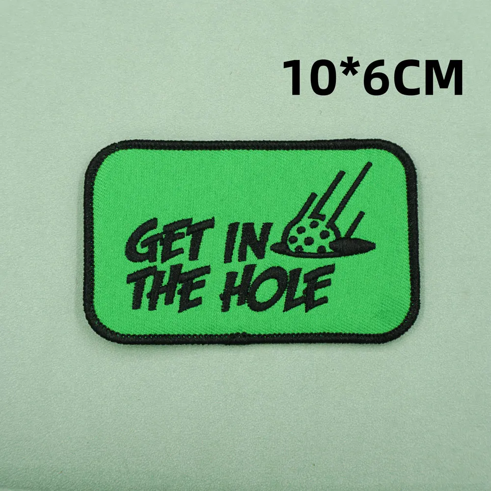 golf logo outdoor sport embroidered patches with hook backing for clothing