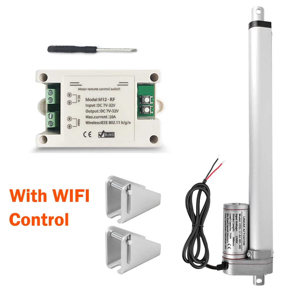 

WIFI App Control 12V Linear Actuator With Bracket 750N /1000N/1500N Linear Actuator Motor Drive For Home Automation Door Control
