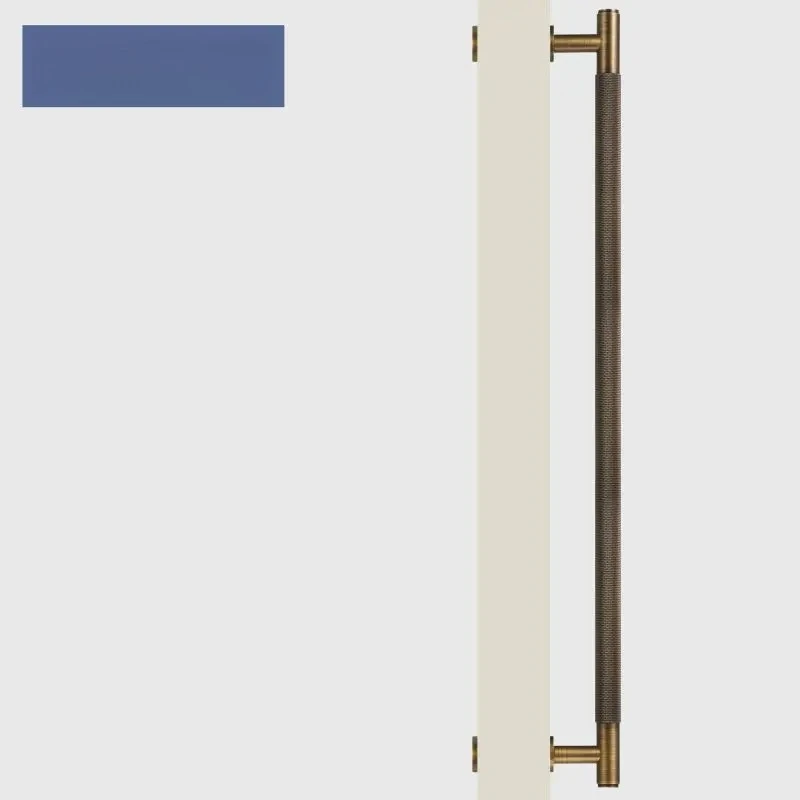 Brass Door Double Single Sided Knurled Pull Bar Wood Gate Glass Door Shower Room Kitchen Appliance Matt Gold Black Bronze