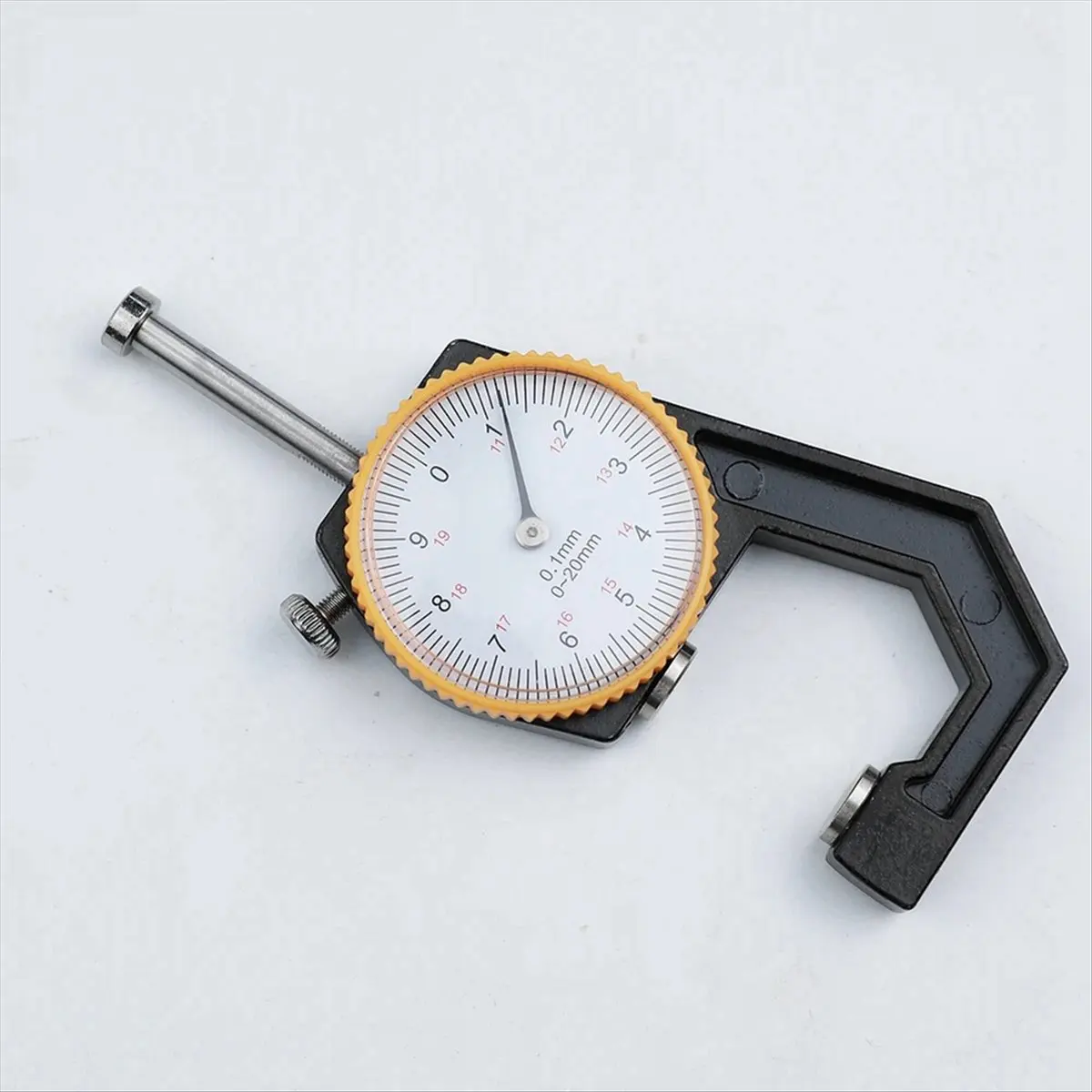 AT16 Portable Mini Thickness Gauge 0-20mm Pointer Thickness Gauge Handheld Flat Heads Thickness Gauge Paper Thickness Gauge