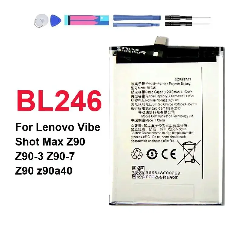 

YKaisein Battery for Lenovo Z90 Battery BL246 Lenovo Vibe Shot Battery Z90A40 Z90-7 3000mAh Phone Batteries Warranty + Track NO