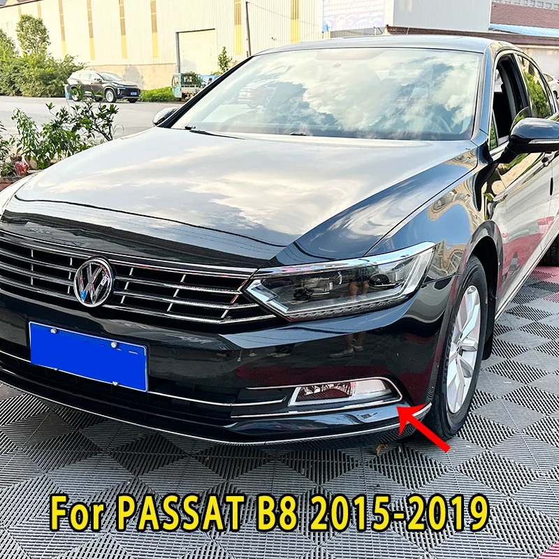 

For VW Passat Variant B8 Chrome 2015 2016 2017 2018 2019 Front Fog Lamp Decoration ABS Chrome 3D Stereo Car Accessories