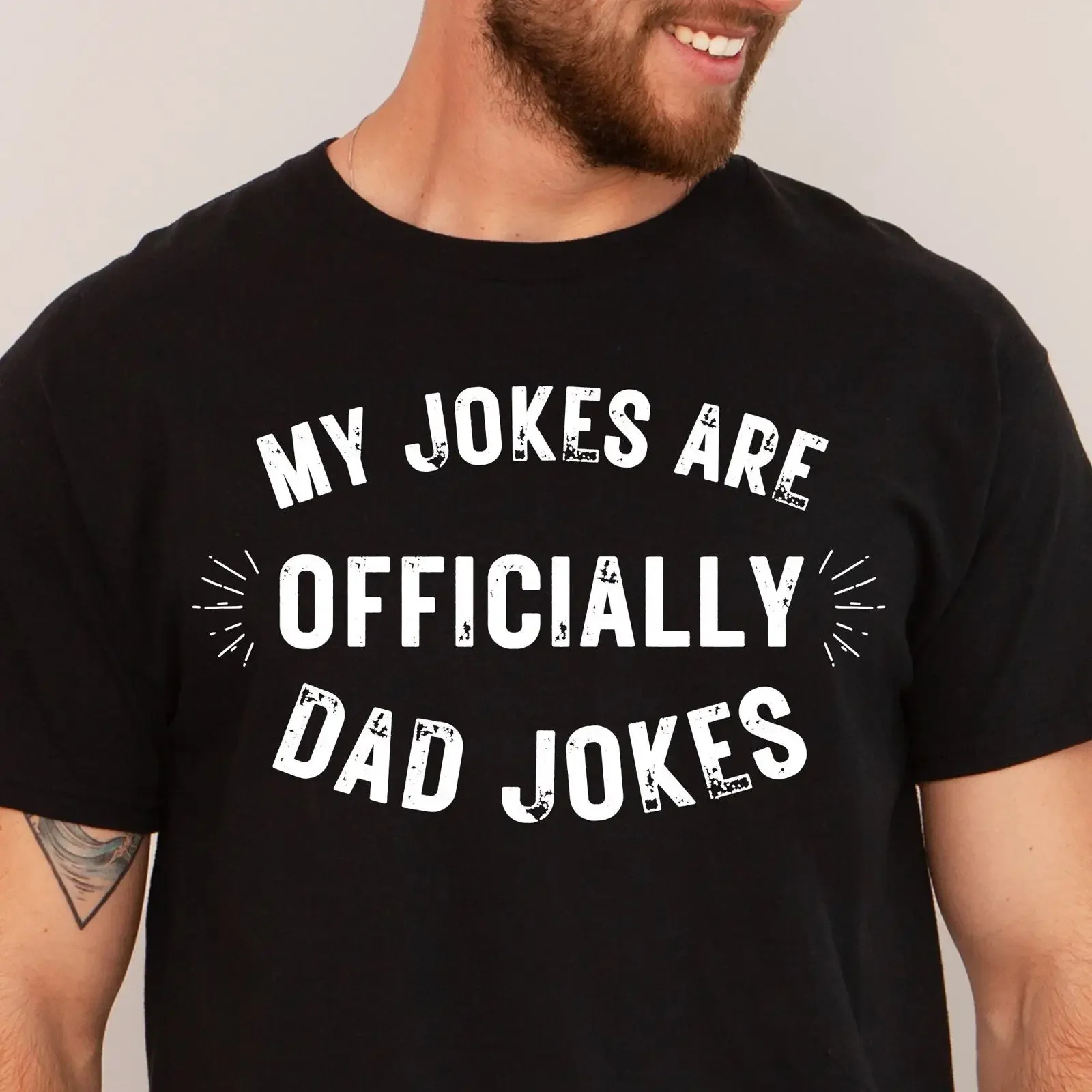 My Jokes Are Officially Dad T Shirt Funny New Father's Day Pregnancy Announcement for Expecting vintage Washed Breathable