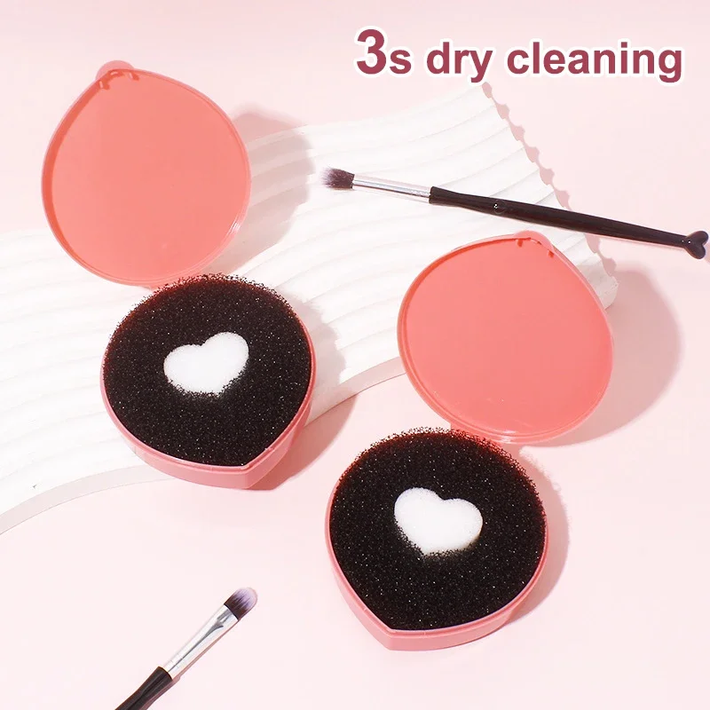 Caja limpiadora en seco para brochas de maquillaje, cepillos para sombra de ojos, esponja removedora de polvo, cepillo de maquillaje, Kit de limpieza, herramientas de belleza