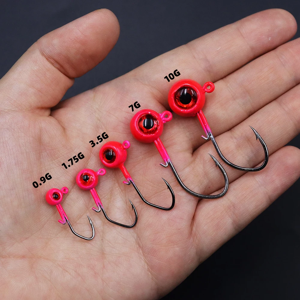 ZYZHE 4 Stück/Beutel JIG-Kopfhaken 0,9/1,75/3,5/7/10G 5 Farben Hochfeste Scharfe Haken Süßwasser-Angelhaken Weichköder-Haken – Detail 8