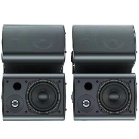 Herdio 4PCS 5.25 Inches 600 Watt Indoor Outdoor Wall Mount Bluetooth Speakers Dual Pair All Weather Resistant for Patio Deck